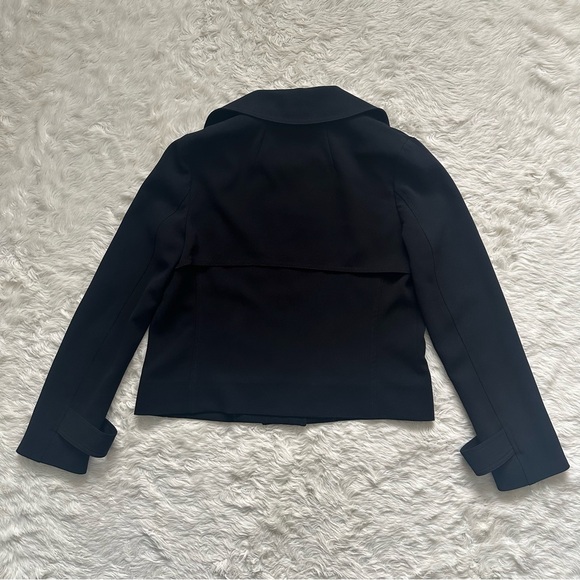 Aritzia Babaton Kano Cropped Trench Jacket Open Front Black Sz S - Picture 3 of 13